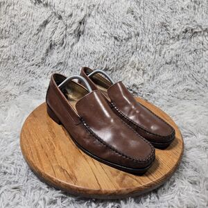 2011 Bostonian Men Size 10.5M Retro Y2K Style Brown Leather Luxury Loafers 24296